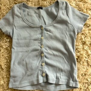 brandy Melville blue button up shirt, one size, great condition